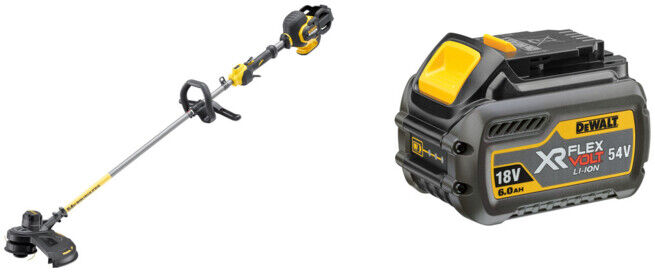Set DEWALT Flexvolt Akku-Motorsense und Trimmer, 54V, Basisversion DCM571N-XJ + Ersatz-Akku 54V /108 Wh DCB546-XJ