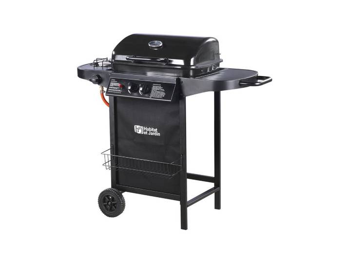 Habitat Garten Gasgrill party 3 Schwarz, Grau, Metall, 46x93x103 cm, Grills, Gasgriller