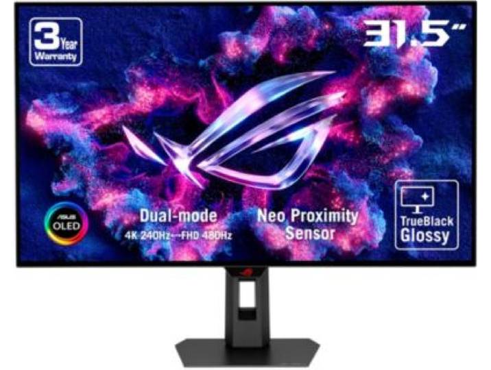 Asus - Ecran Pc Gamer Rog Xg32ucwmg 32'' 4k Dual Mode 240hz/480hz Oled Hdr True Black 400 Amd Freesync/Nvidia G-Sync