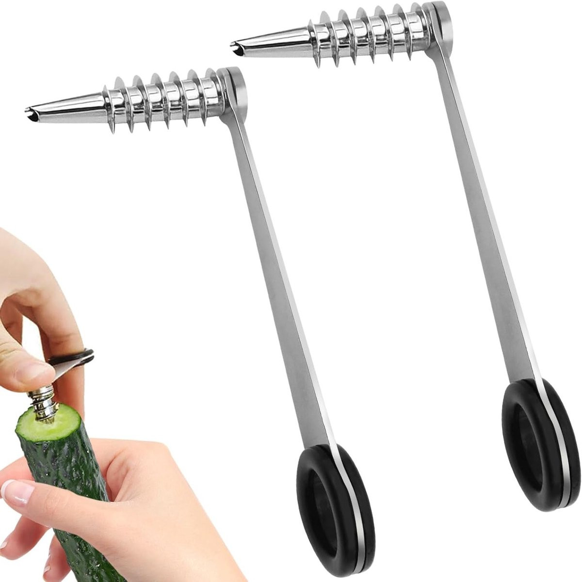 2-delige RVS Bloemroller en Spiral Cutter voor Courgette, Aardappel en Komkommer