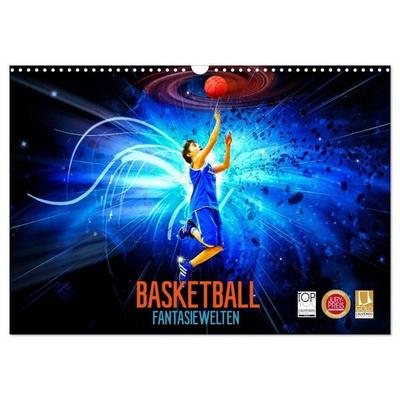 Basketball Fantasiewelten (Wandkalender 2026 DIN A3 quer), CALVENDO Monatskalender