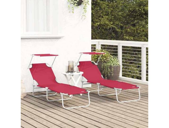En Promotion Transat 2 pcs SHIELD Fauteuil long de piscine arrière-cour Rouge 58x188x77cm Polyester 58x188x77cm 3452930