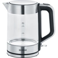 Glas-Wasserkocher WK 3420 edelstahl (gebürstet)/schwarz, 1,7 Liter