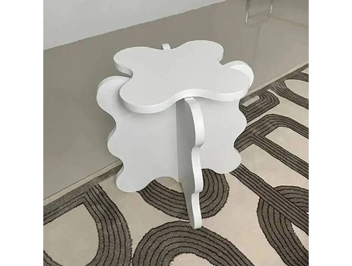 Petite table d'appoint créative en forme de pétale, style influenceur et blogueur, couleur unie, motif vague, accessoires de photographie pour café