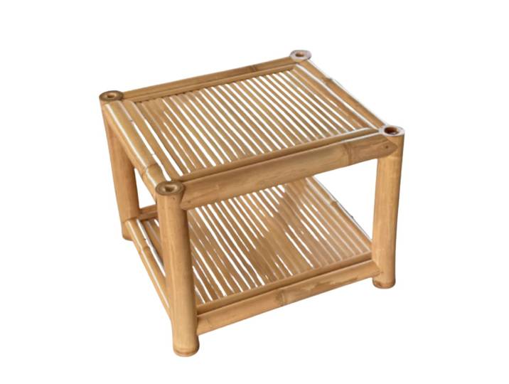 Table basse beige en bambou