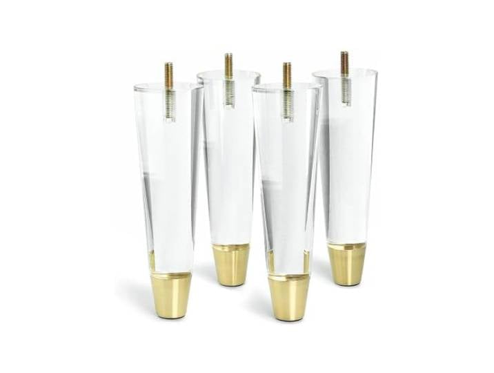 MTMXALBBR 20 cm Acryl-Möbelbeine, Ersatz-Sofafüße, 4er-Set, Schrank, modernes klares Dekor, DIY-Beine, konischer Stil
