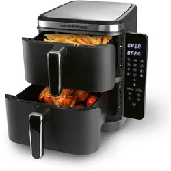 GOURMETmaxx FryUp Vertikale Doppelkammer-Heißluftfritteuse - 10 L - 2800 Watt