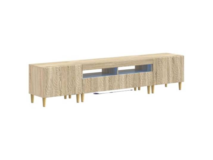 vidaXL 3-teiliges LED TV Regal DELFT Sonoma-Eiche Holzwerkstoff Organisiere mit mehreren Fächern, Perfekt für kleine Räume, Schaffe eine gemütliche Atmosphäre mit den integrierten Lichtern