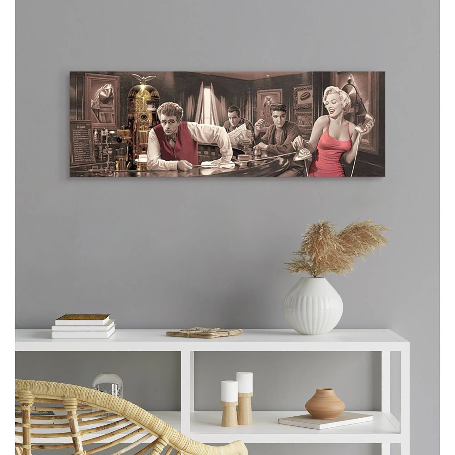 home24 Java Dreams abstracte wanddecoratie, bruin en meerkleurig, B: 90 cm, D: 30 cm, H: 2 cm