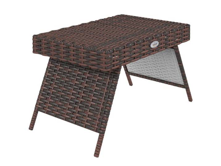 YWJ Table Jardin Rotin PE 60x41x41cm Marron Résistante Intempéries Basse Extérieur Appoint