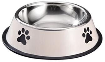 Friendly Fresh Finds Stainless Steel Pet Bowl For Cats & Dogs Anti Fall, Multi Specification Feeding Dish white xsold