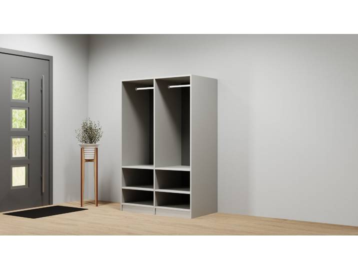 Dressing ouvert avec penderie sur mesure Mélaminé premium Gris