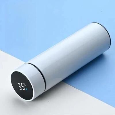 Drop Dash Deals Smart Thermo Coffee & Sports Water Bottle With Temperature Display Hot & Cold Beverage Container white
