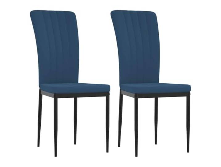 TEKGHUT Esszimmerstühle 2 STK. Blau Samt Schlichtes elegantes Design, Samtbezug, Eisenrahmen, Schaumstoffpolsterung, Montageanleitung