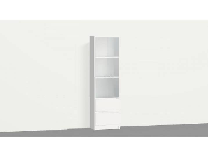 Armoire vitrine étroite sur mesure - Design par Pickawood Mélaminé premium Gris