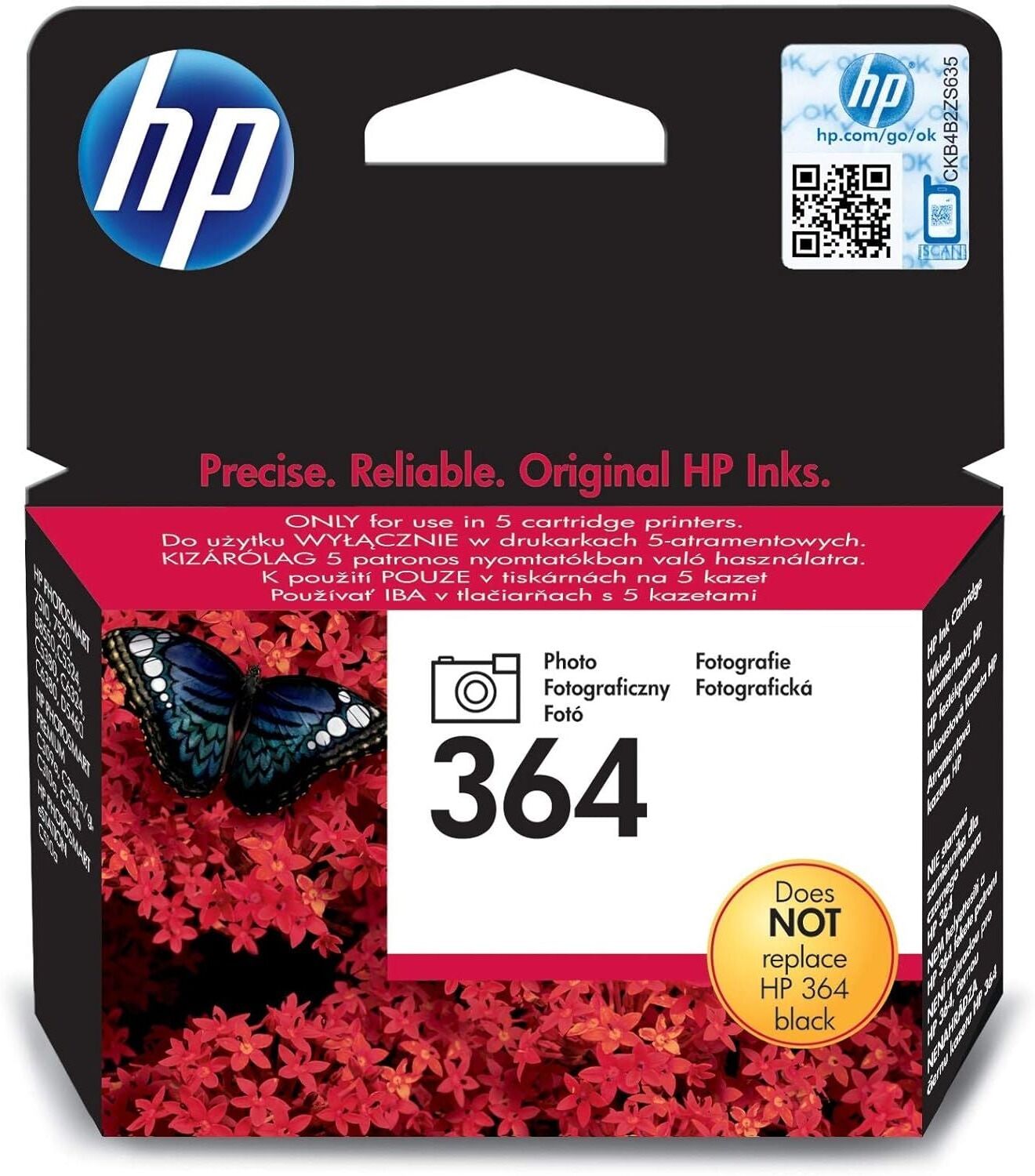 HP No. 364 Photo Black Inkjet Cartridge – Ref CB317EE (Approx. 130 Photo Page Life)