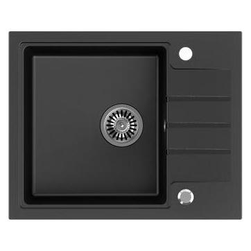 Steiner PETER 116 Steingran granite sink VERY BLACK - black matt 1 bowl without (62x50x20) with siphon and p (39221000)
