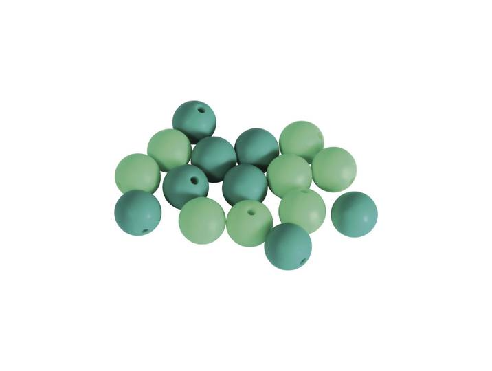Rayher Silikonperlen Türkis 12 mm 16 Stück