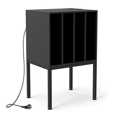 COSTWAY Plattenspieler Ständer mit Ladestation, Vinylständer mit 4 Trennwänden & Kabelöffnung, 50x40x81 cm