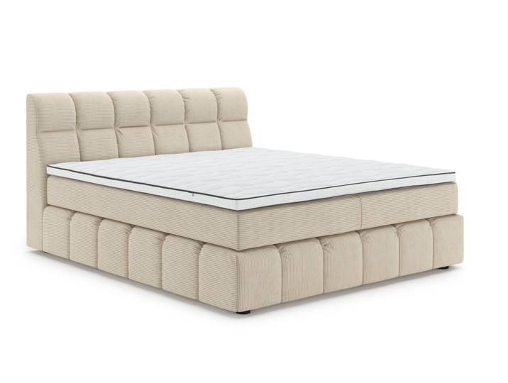 Z2 Boxspringbett DOWNTOWN, elfenbein, Velours