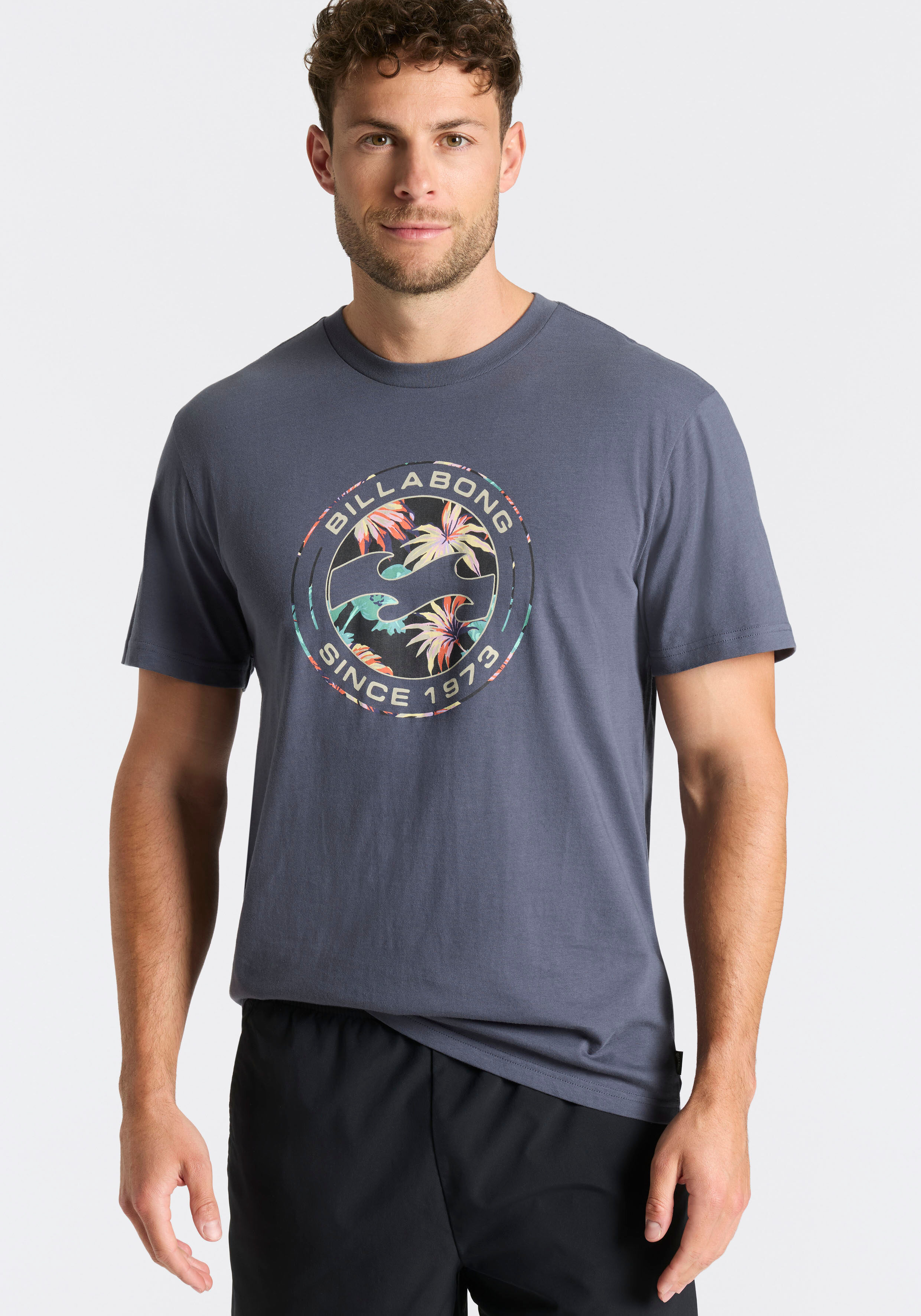 T-Shirt BILLABONG "ROTOR ICON DOUBLEPACK", Herren, Gr. L, schwarz-weiss (weiß, ombre blau), Jersey, Obermaterial: 100% Baumwolle, Rundhals, Shirts T-Shirt, Doppelpack, mit 2 T-Shirts, Kurzarm, aus Baumwoll-Jersey weiß, ombre blau L