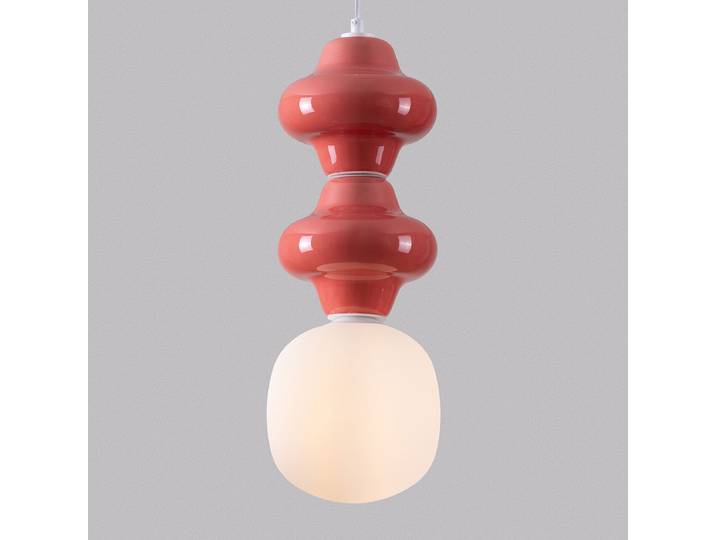 Pendelleuchte Clio Typ B Ø 18cm Rot/Rot Keramik, Opalglas LED G9