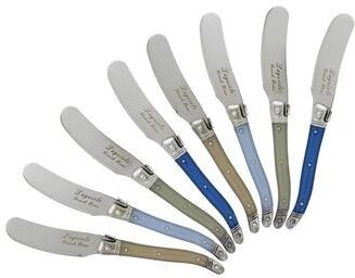 Set of 8, Blue and Cream French Home Laguiole Spreaders
