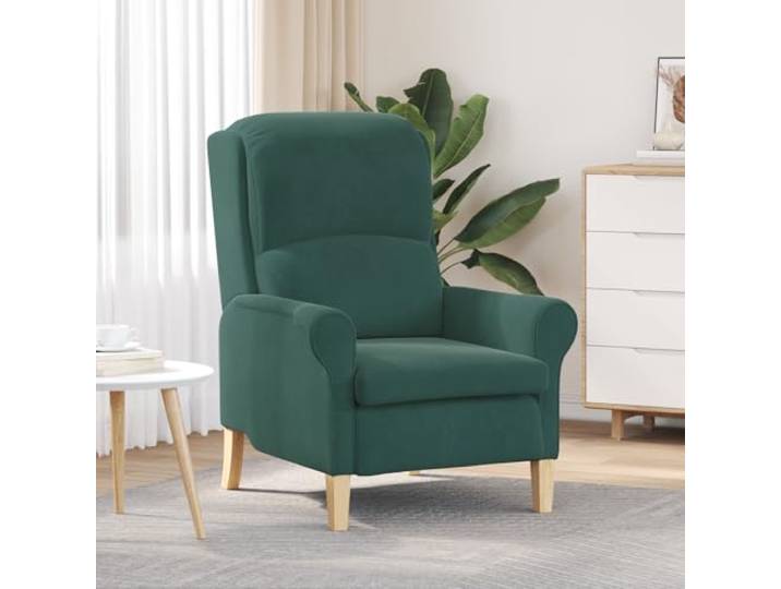 HEFZGDB Dunkelgrüner Sessel mit Holzbeinen Mittelgroß, Stoffbezug, Ergonomischer Bequemsessel für Wohnzimmer, Entspannung und Langlebigkeit, Moderner Akzentstuhl mit abnehmbarem