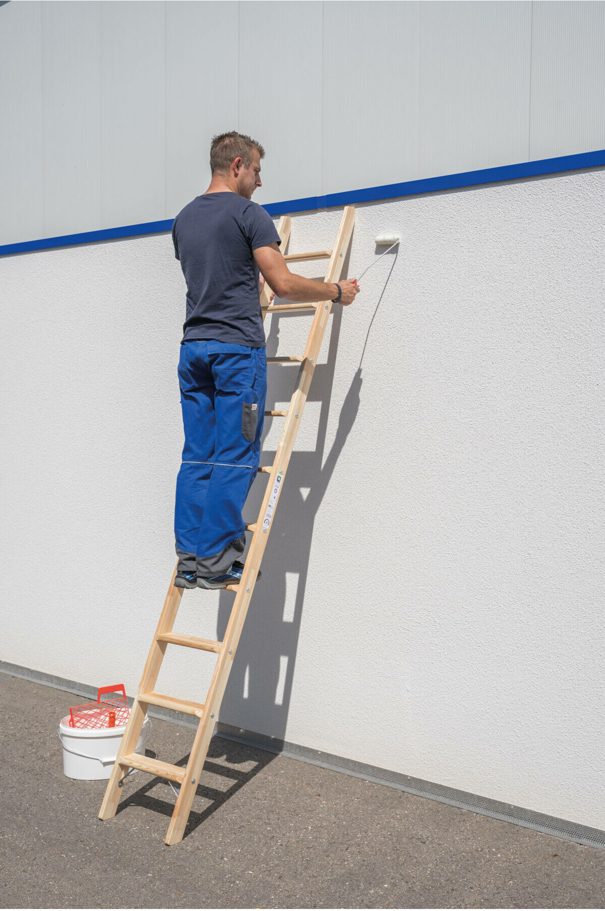 MUNK Stufen-Anlegeleiter Holz ohne Traverse 10 Stufen (033710)