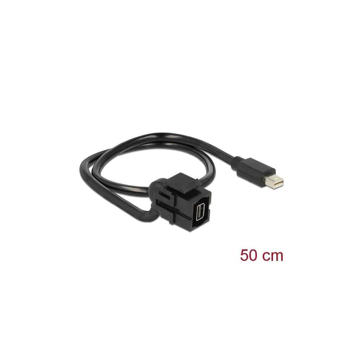 Delock 86374 Mini DisplayPort naar Mini DisplayPort kabel, 0,5 meter, zwart