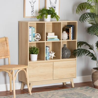 Danina Japandi Oak Brown Finished Wood Bookshelf by Baxton Studio in Oak Brown (Size OS)