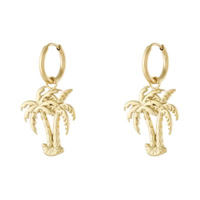 Paar Ohrhänger ADELIA´S "Ohrringe Ohrhänger mit Palmenanhänger", Damen, Gr. Damen, gold (goldfarben), Ohrringe, Modischer Modeschmuck mit Palmenanhänger
