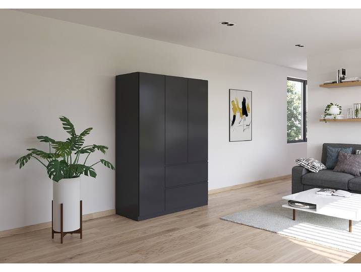 Drehtürenschrank Costa 136cm Grau/Graumetallic Premium