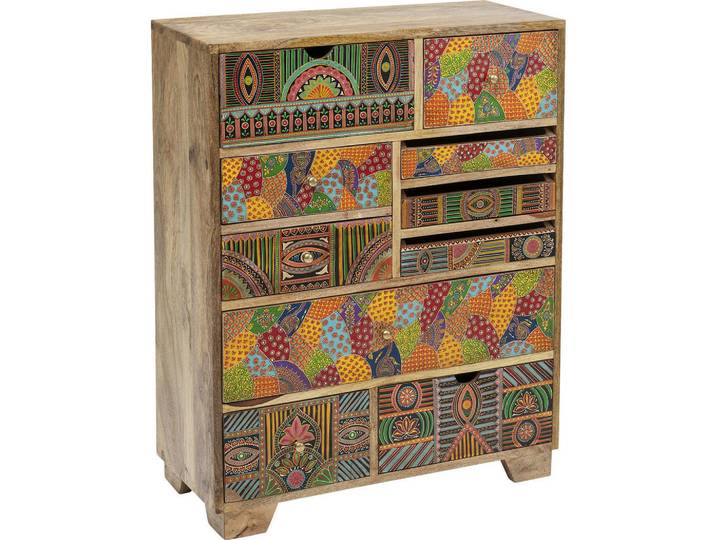 Kare-Design Kommode, Mehrfarbig, Holz, Metall, Mangoholz, massiv, 10 Schublade(n) Schubladen, 71x90x30 cm, stehend, Holzmöbel, Kleinmöbel Holz, Holzkommoden