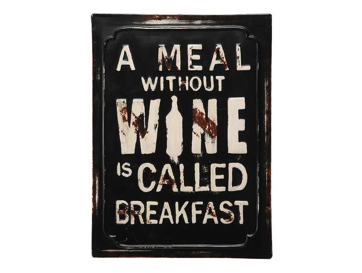 Plaque métal Wein Tôle d’acier Noir 30 x 40 x 1cm