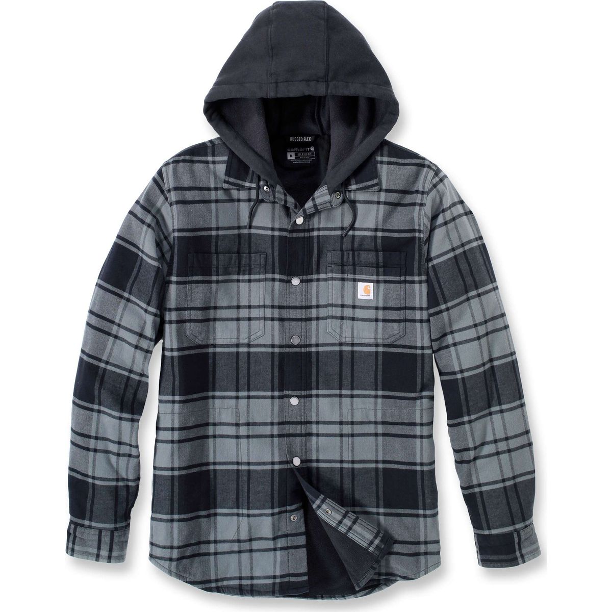 Carhartt Rugged Flex Relaxed Fit Flannel Fleece Lined Hooded Shirt Jac elm (ELM) S REG 105621-ELMSREG