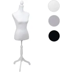 Schneiderpuppe HWC-Q24, Schaufensterpuppe Torso weiblich, Schaumstoff, abnehmbarer Bezug, FSC®-zertifiziert ~ weiß