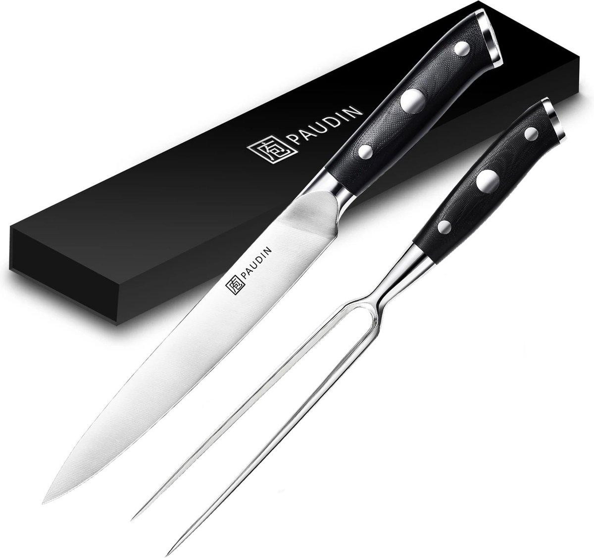 Paudin D9 Vleesmes en Vork Ultra Dark 20 cm