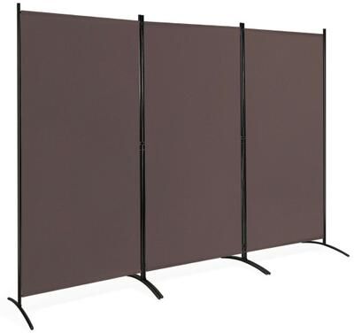 Costway 3-Panel Room Divider Folding Privacy Partition Screen for Office Room-Brown