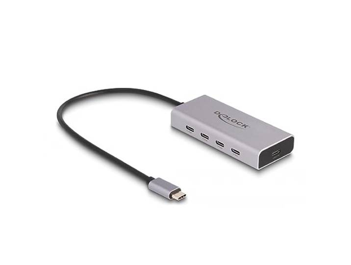 DeLOCK USB-hub USB 10 Gbps USB Type-C Hub met 4 x USB Type-C + 1 x USB Type-C PD 85 Watt