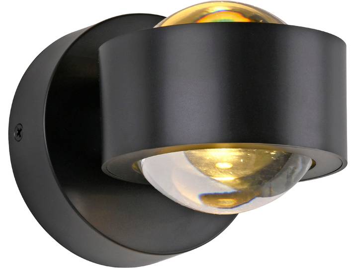 JUST LIGHT LED Wandleuchte AKKU-CHIA , schwarz, 2, Ø 9cm H: 9cm, 1 Stk., Leuchten, Akkubetrieben inkl. USB-Ladekabel, 5 Stufen Dimmung + Timerfunktion, LED Wandleuchte