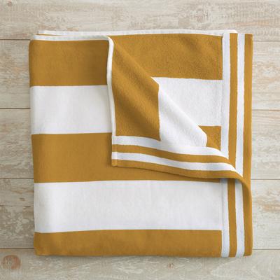Linery & Co. 100% Cotton Velour Cabana Stripe Beach Towel