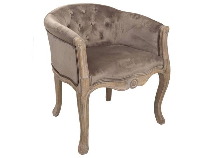Fauteuil en bois tapissé 61 x 61 x 71h cm Marron Asymétrique
