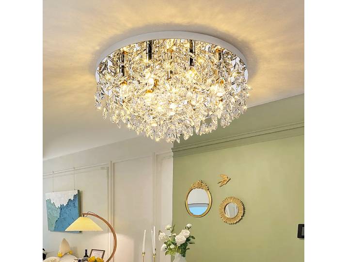 Luminaire de plafond LED en cristal moderne et luxueux, style Art Déco, ampoule E14, lustre pour chambre à coucher, salon, luminaires d'intérieur pour la maison.