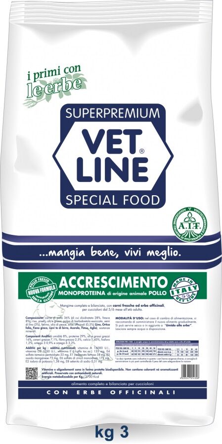 Olistika Srl Vet Line Accresc Pollo 3kg