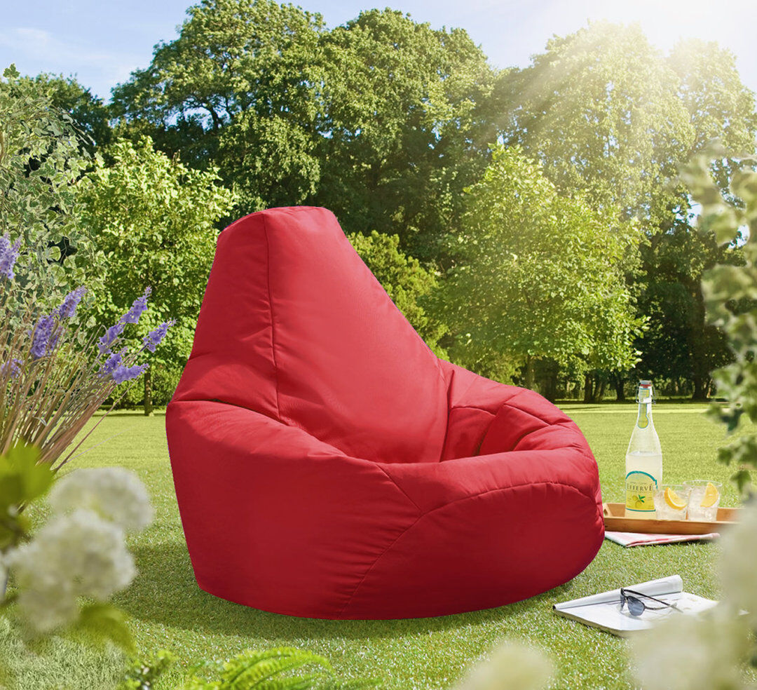 Hashtag Home Salcombe Polyester Outdoor Friendly Refillable Bean Bag Chair & Lounger Red Large