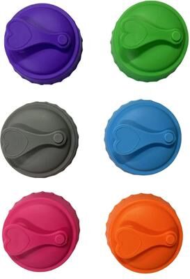 Uplift Picks FreshSeal Reusable Silicone Soda Can Lids heart Shape (6 Pcs)