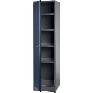Küpper Werkzeugschrank 70393, aus Metall, grau / blau, mit 4 Fachböden, abschließbar, 46 x 180 x 45 cm