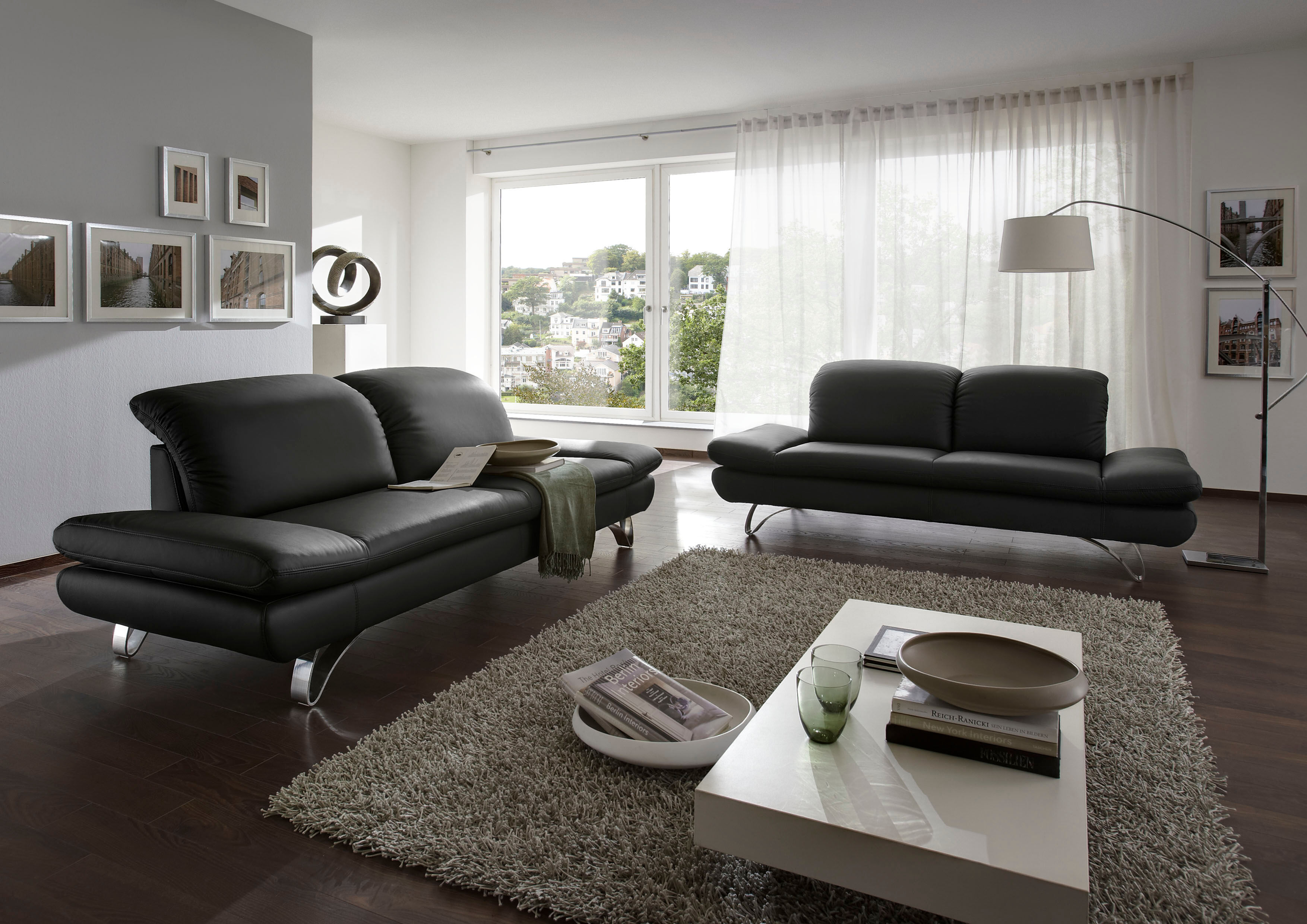 2-Sitzer PLACES OF STYLE "San Angelo", schwarz, B:202cm H:96cm T:95cm, Sofas, 2-Sitzer