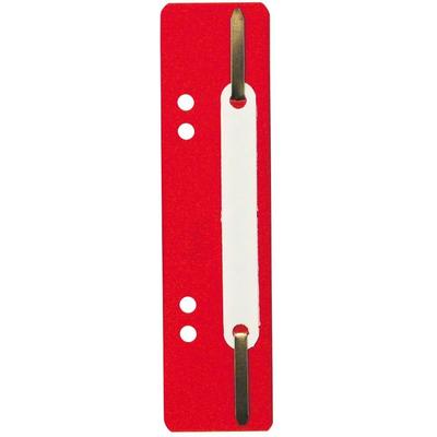 Exacompta 426003B 250x Einhängeheftstreifen aus PP mit Doppellochung, Deckleiste aus Kunststoff für Dokumente im Format DIN A4, 35x150mm - Rot